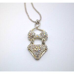 Crystal Encrusted Bikini 2 Piece Swimsuit Necklace / Pendant